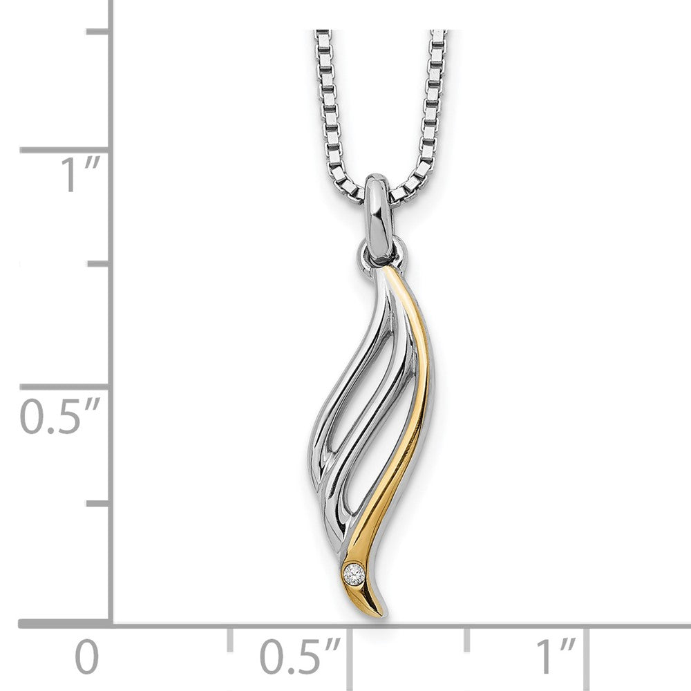 Sterlingsilber Weiß Eis Rhodiniert Goldfarben 18 Zoll Diamant Halskette mit 2 Verlängerung