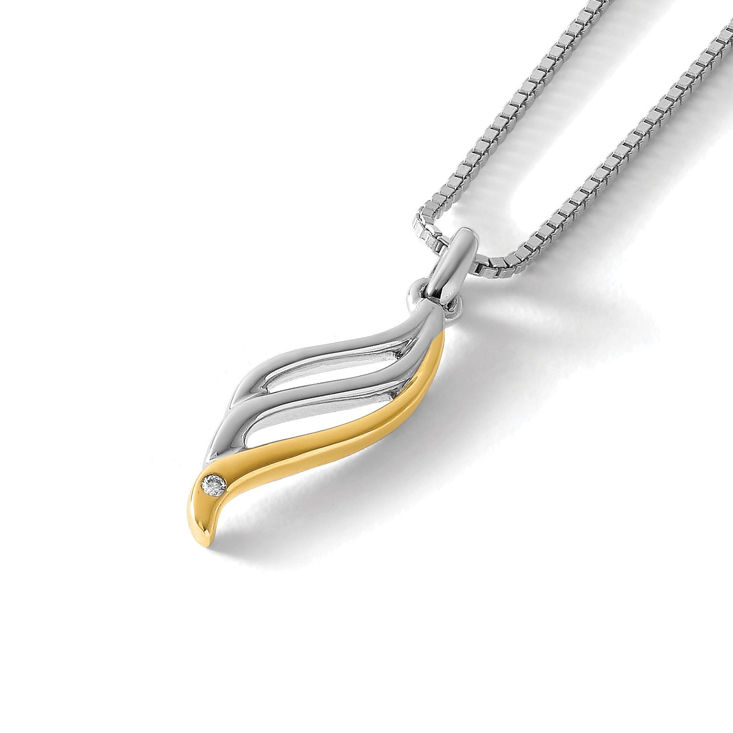 Sterlingsilber Weiß Eis Rhodiniert Goldfarben 18 Zoll Diamant Halskette mit 2 Verlängerung