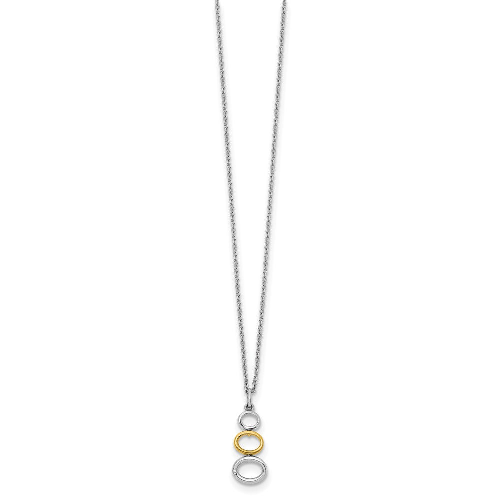 Sterlingsilber Weiß Eis Rhodiniert Goldfarben 18 Zoll Diamant Halskette mit 2 Verlängerung