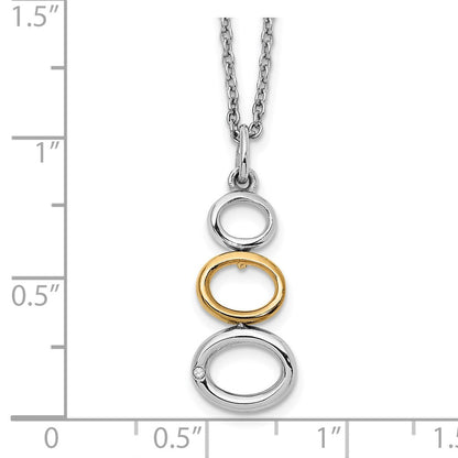 Sterlingsilber Weiß Eis Rhodiniert Goldfarben 18 Zoll Diamant Halskette mit 2 Verlängerung