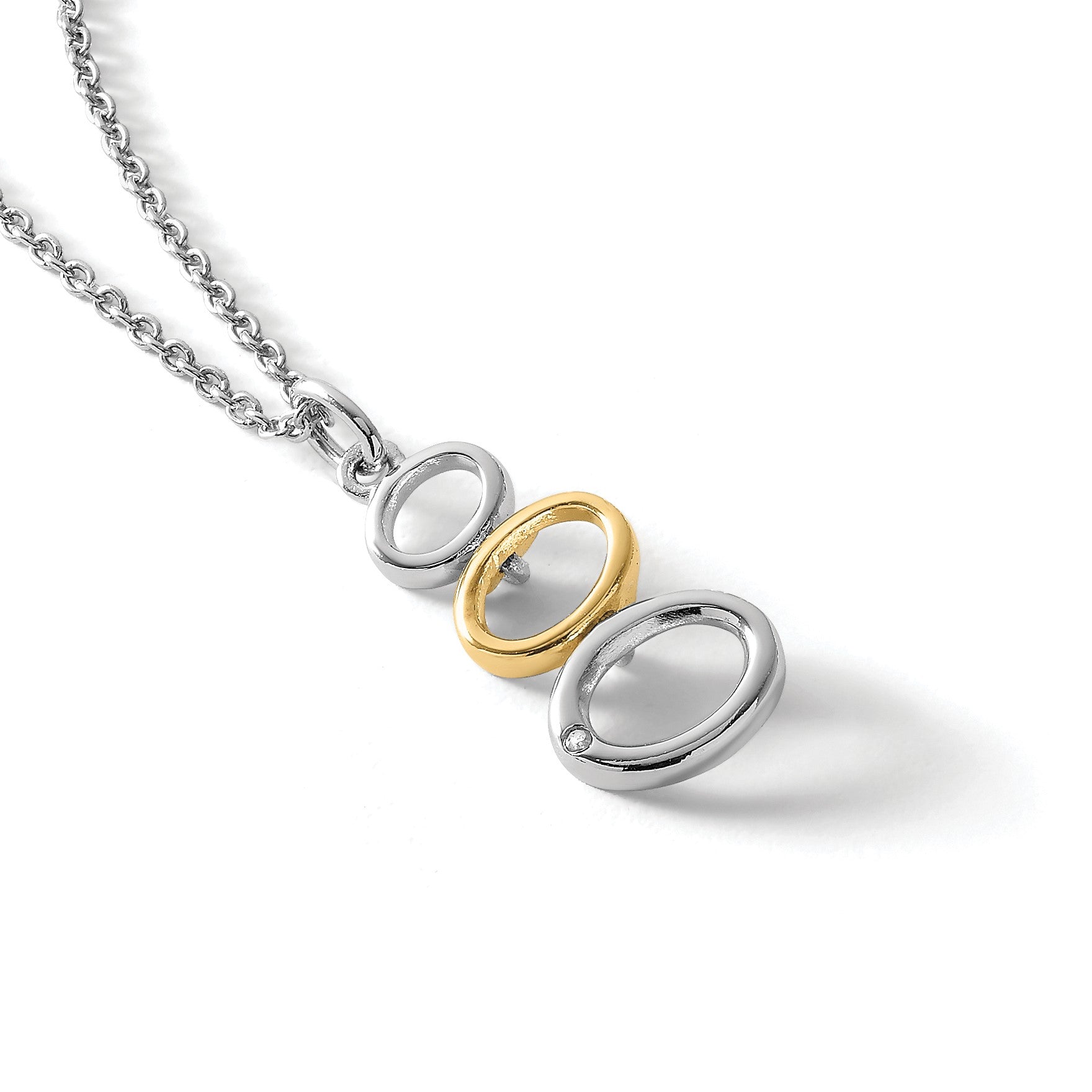 Sterlingsilber Weiß Eis Rhodiniert Goldfarben 18 Zoll Diamant Halskette mit 2 Verlängerung