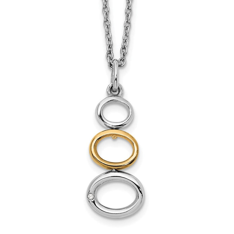 Sterlingsilber Weiß Eis Rhodiniert Goldfarben 18 Zoll Diamant Halskette mit 2 Verlängerung