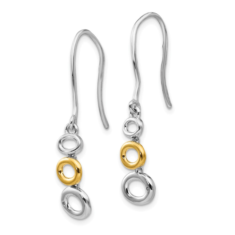 White Ice Ohrhänger aus rhodiniertem Sterlingsilber mit Diamant, goldfarben, mit Hakenverschluss
