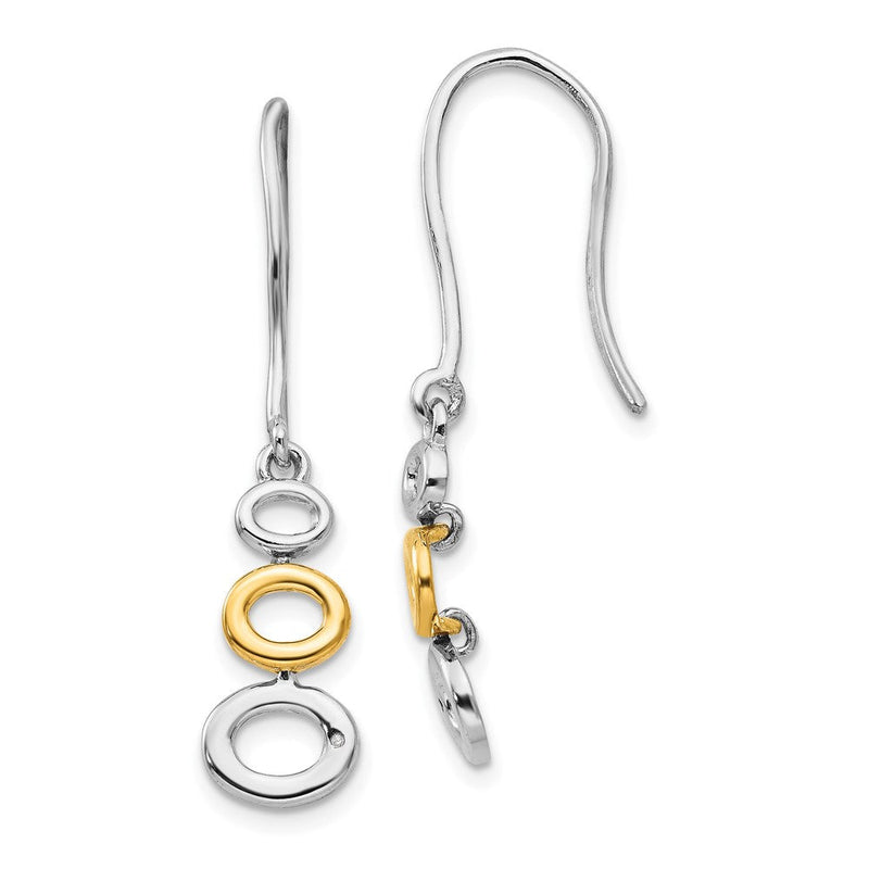White Ice Ohrhänger aus rhodiniertem Sterlingsilber mit Diamant, goldfarben, mit Hakenverschluss