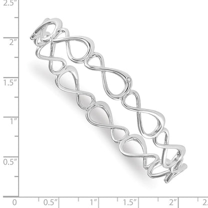 Sterlingsilber Weiß Eis Rhodiniert Diamant Unendlichkeit Symbol Armreif