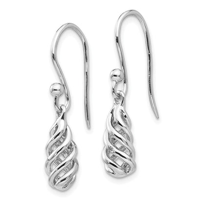 White Ice Ohrhänger mit Diamant-Spirale aus rhodiniertem Sterlingsilber, mit Ohrhaken