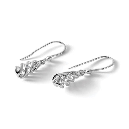 White Ice Ohrhänger mit Diamant-Spirale aus rhodiniertem Sterlingsilber, mit Ohrhaken