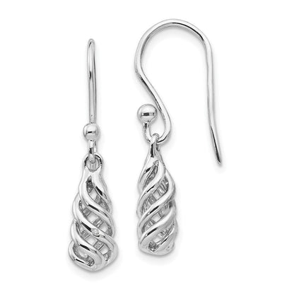 White Ice Ohrhänger mit Diamant-Spirale aus rhodiniertem Sterlingsilber, mit Ohrhaken