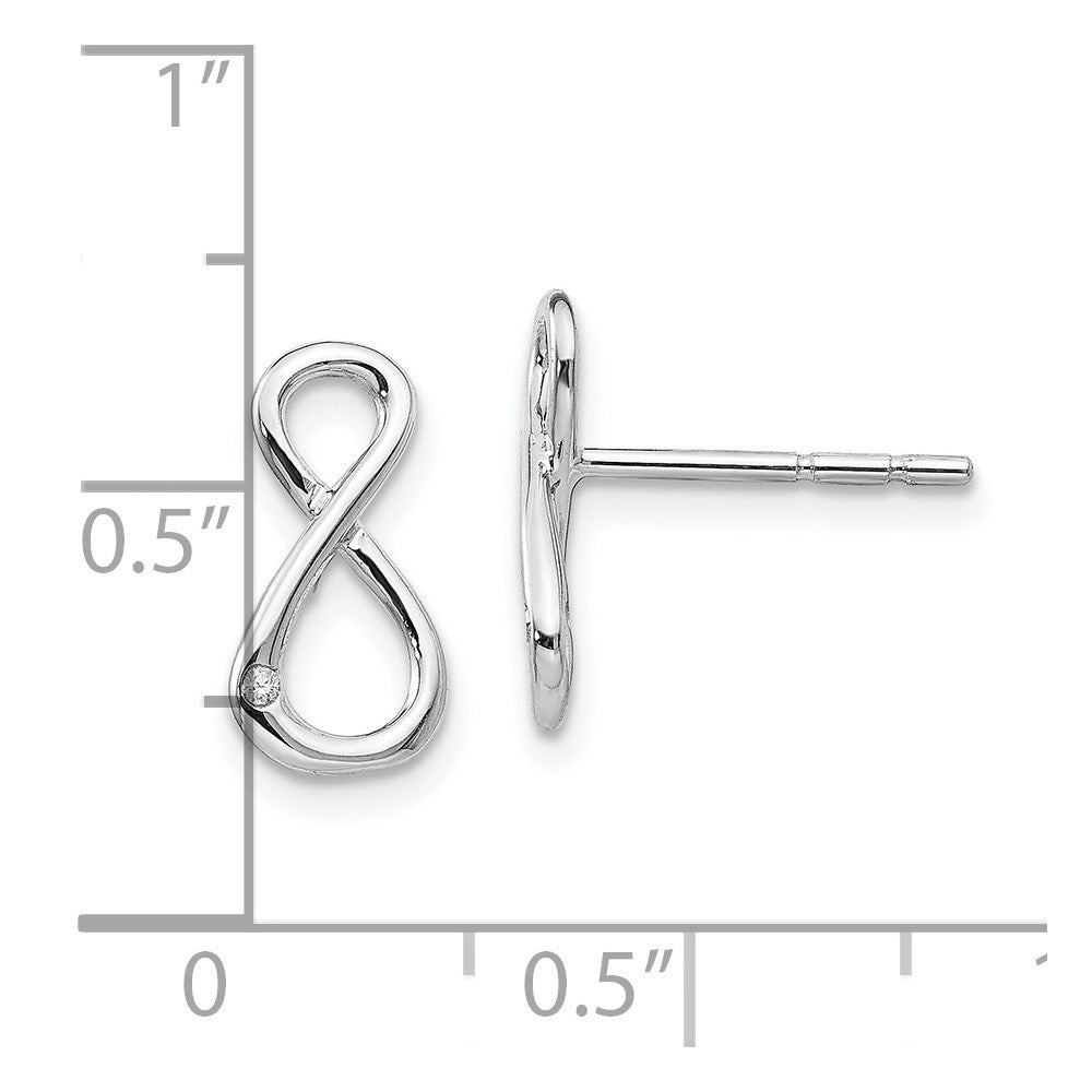 White Ice Ohrstecker aus rhodiniertem Sterlingsilber mit Diamant-Unendlichkeitssymbol