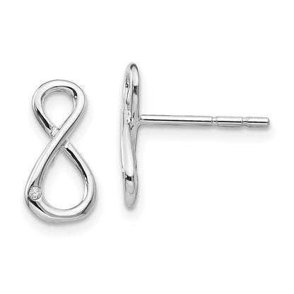 White Ice Ohrstecker aus rhodiniertem Sterlingsilber mit Diamant-Unendlichkeitssymbol