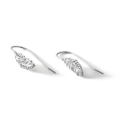 White Ice Ohrhänger „Feder" aus rhodiniertem Sterlingsilber mit Diamanten