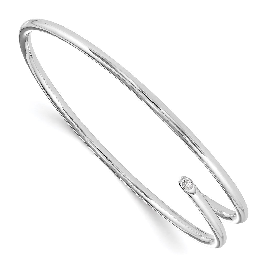 Sterlingsilber Weiß Eis Rhodiniert Diamant Armreif