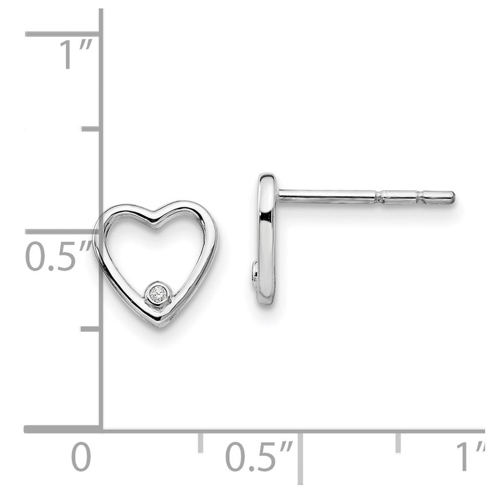 White Ice Sterlingsilber Diamant-Ohrstecker mit offenem Herz, rhodiniert