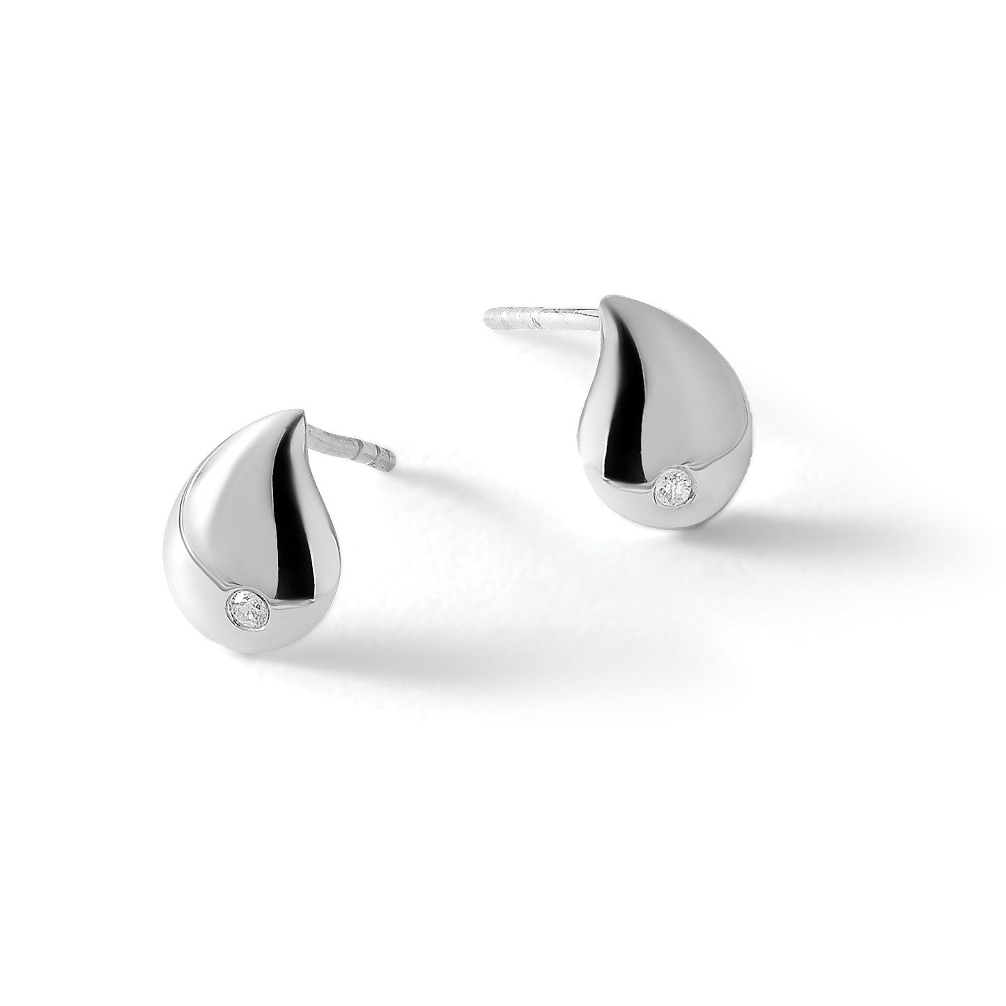 White Ice Diamant-Ohrstecker aus rhodiniertem Sterlingsilber