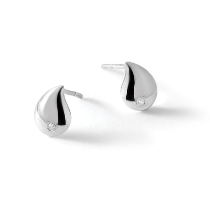 White Ice Diamant-Ohrstecker aus rhodiniertem Sterlingsilber