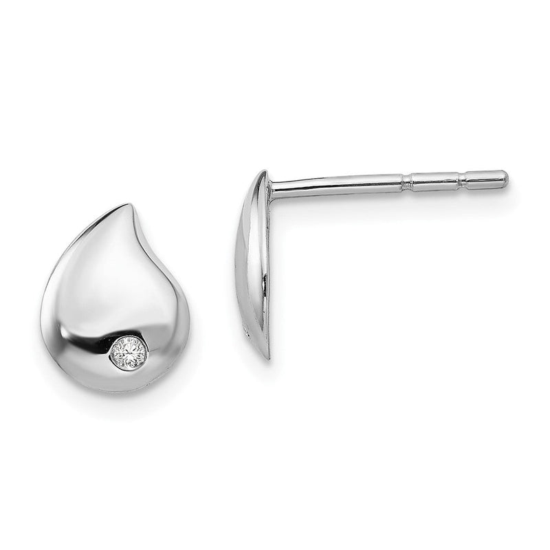 White Ice Diamant-Ohrstecker aus rhodiniertem Sterlingsilber