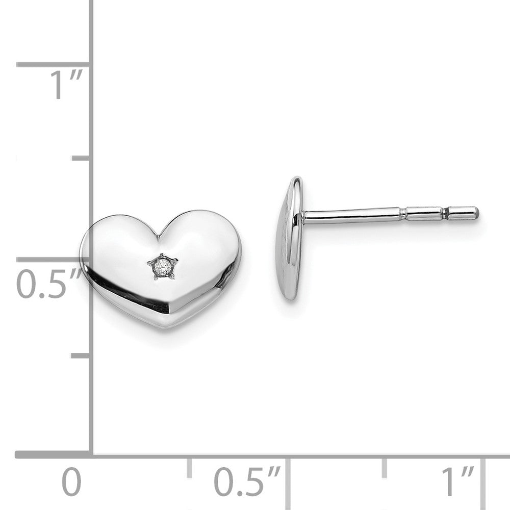 Rhodinierte Ohrstecker „White Ice“ aus Sterlingsilber mit Diamant-Herz