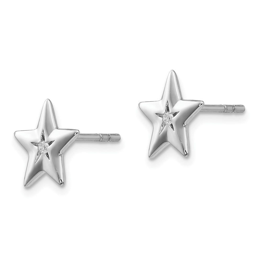 White Ice Sterlingsilber rhodinierte Diamant-Stern-Ohrstecker