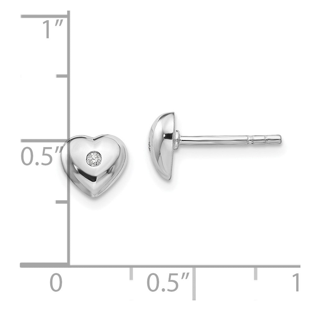 White Ice rhodinierte Sterlingsilber Diamant-Herz-Ohrstecker