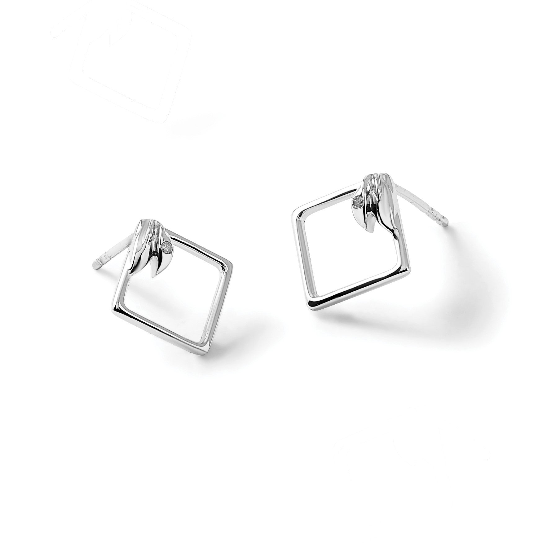White Ice rhodinierte Diamant-Ohrstecker aus Sterlingsilber