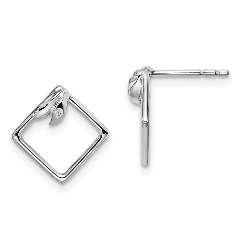 White Ice rhodinierte Diamant-Ohrstecker aus Sterlingsilber