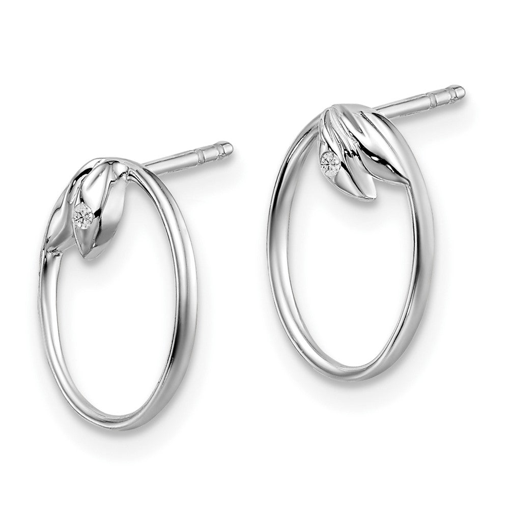 Ohrstecker aus rhodiniertem Sterlingsilber mit Diamant