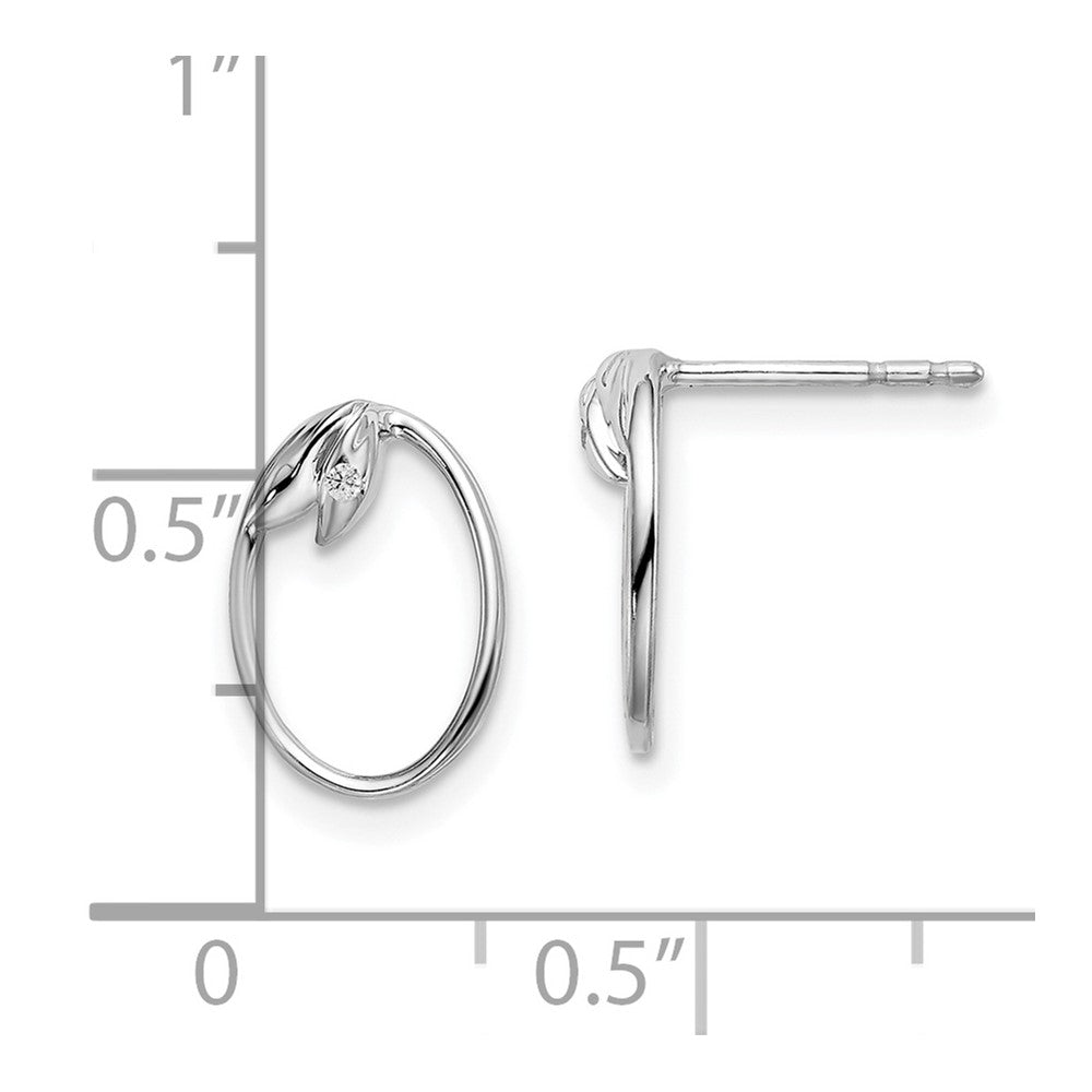 Ohrstecker aus rhodiniertem Sterlingsilber mit Diamant