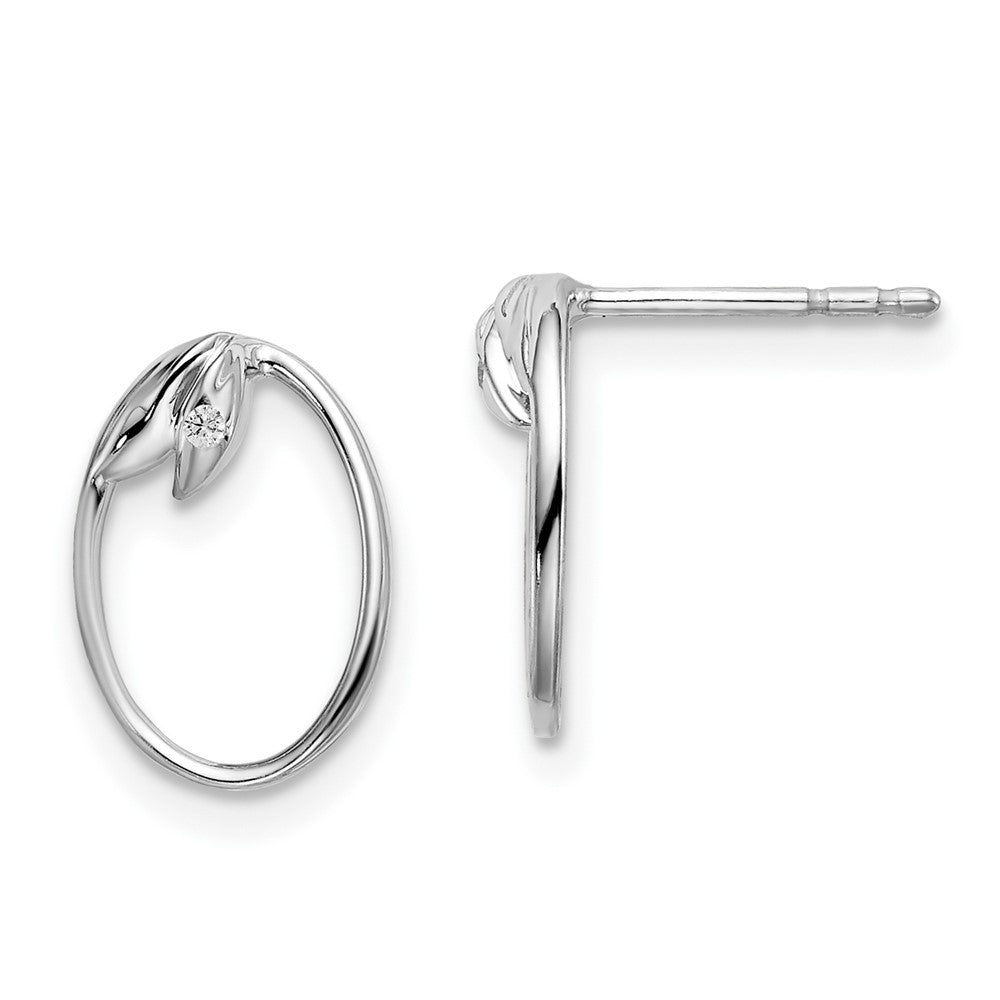 Ohrstecker aus rhodiniertem Sterlingsilber mit Diamant