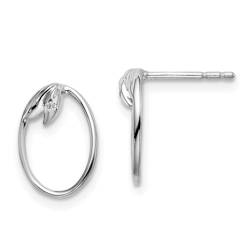 Ohrstecker aus rhodiniertem Sterlingsilber mit Diamant