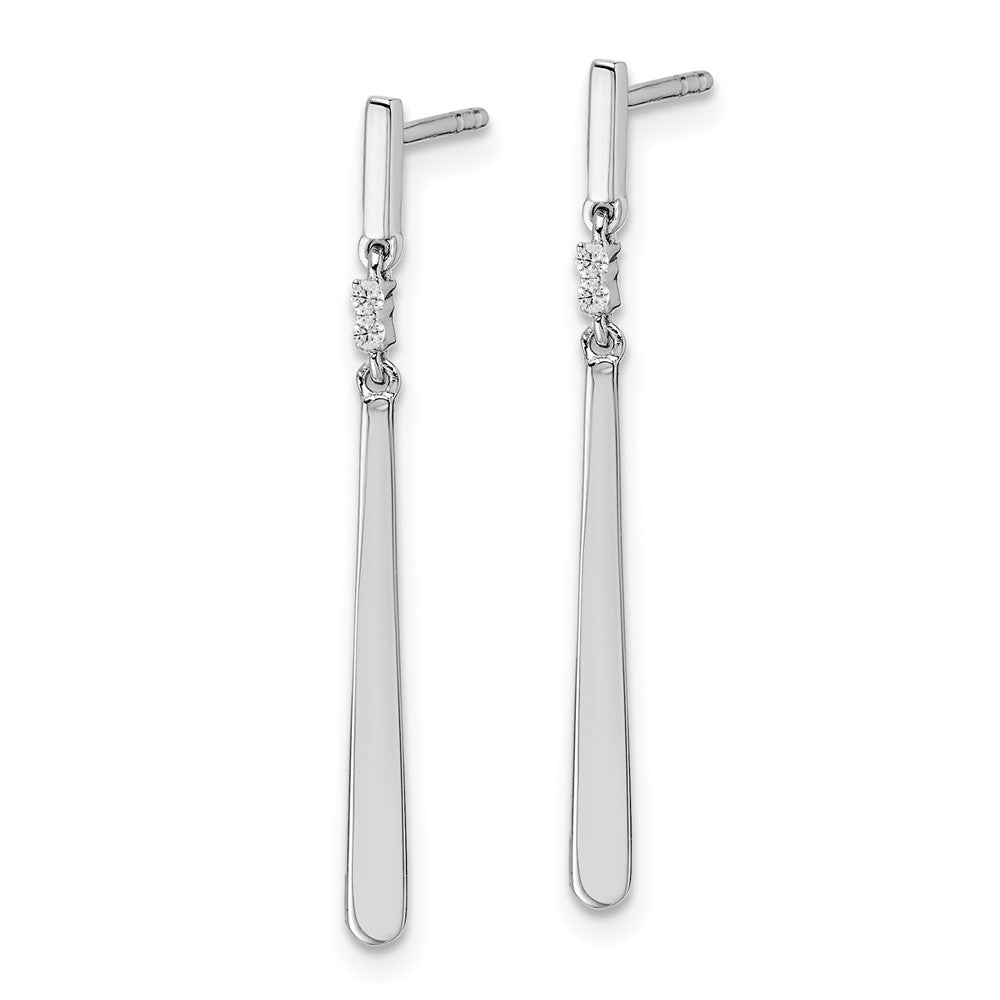 Sterlingsilber Weiß Eis Rhodiniert Diamant Stecker Ohrhänger