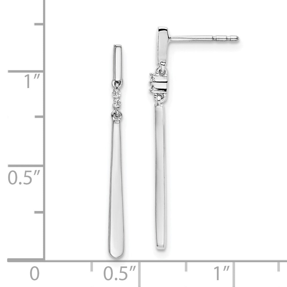 Sterlingsilber Weiß Eis Rhodiniert Diamant Stecker Ohrhänger