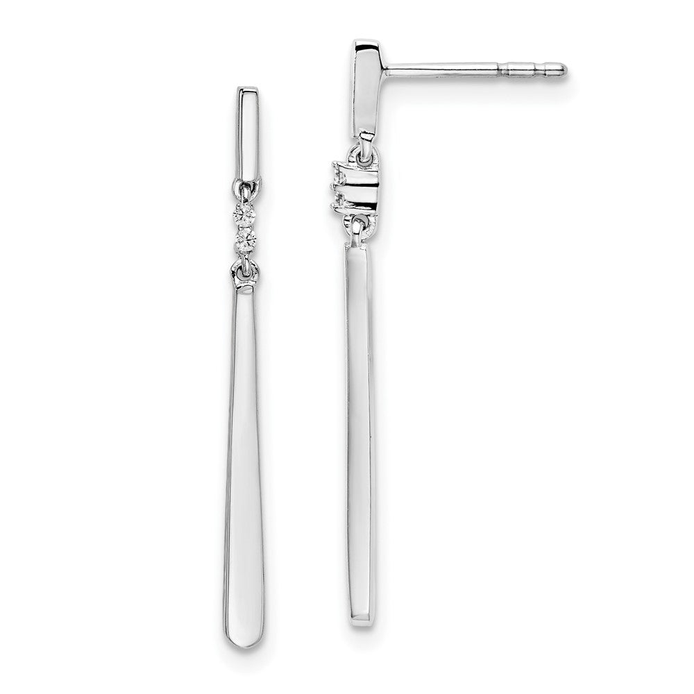 Sterlingsilber Weiß Eis Rhodiniert Diamant Stecker Ohrhänger