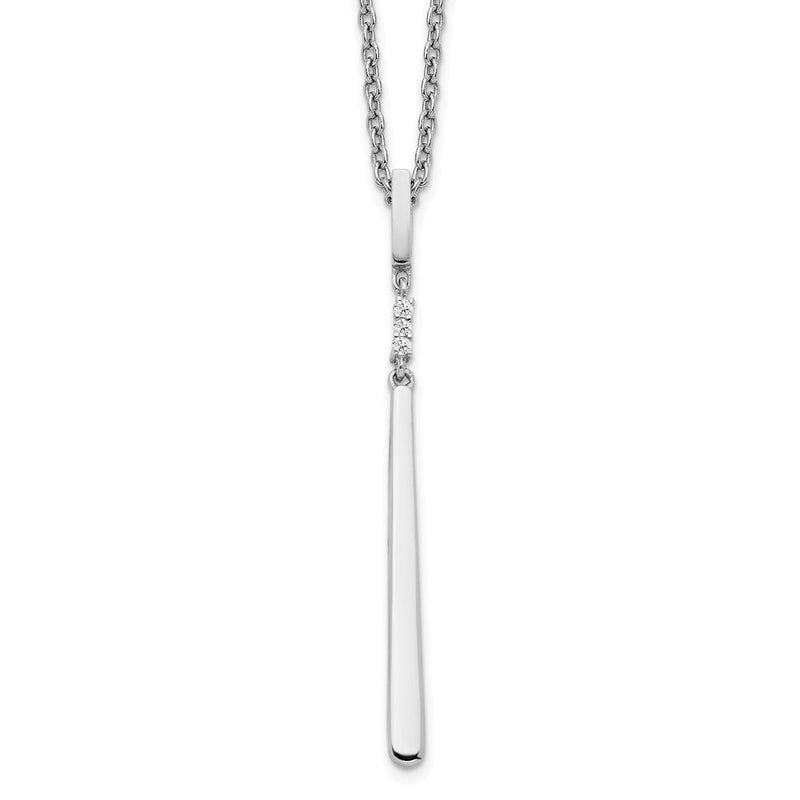 Sterlingsilber Weiß Eis Rhodiniert 18 Zoll Diamant Halskette mit 2 Verlängerung