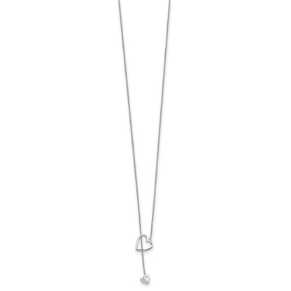 Sterlingsilber Weiß Eis Rhodiniert 18 Zoll Diamant Herz Halskette