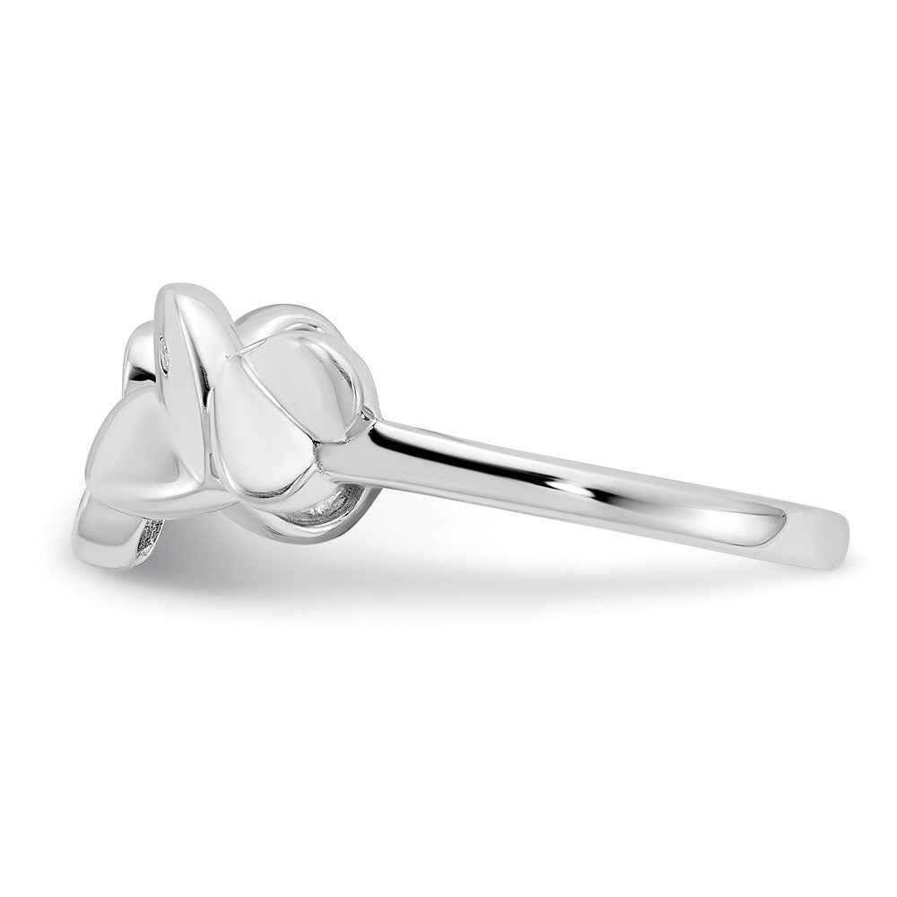Sterlingsilber Weiß Eis Rhodiniert Diamant Herzen Ring