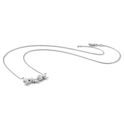 Sterlingsilber Weiß Eis Rhodiniert 18 Zoll Diamant Herz Stab Halskette