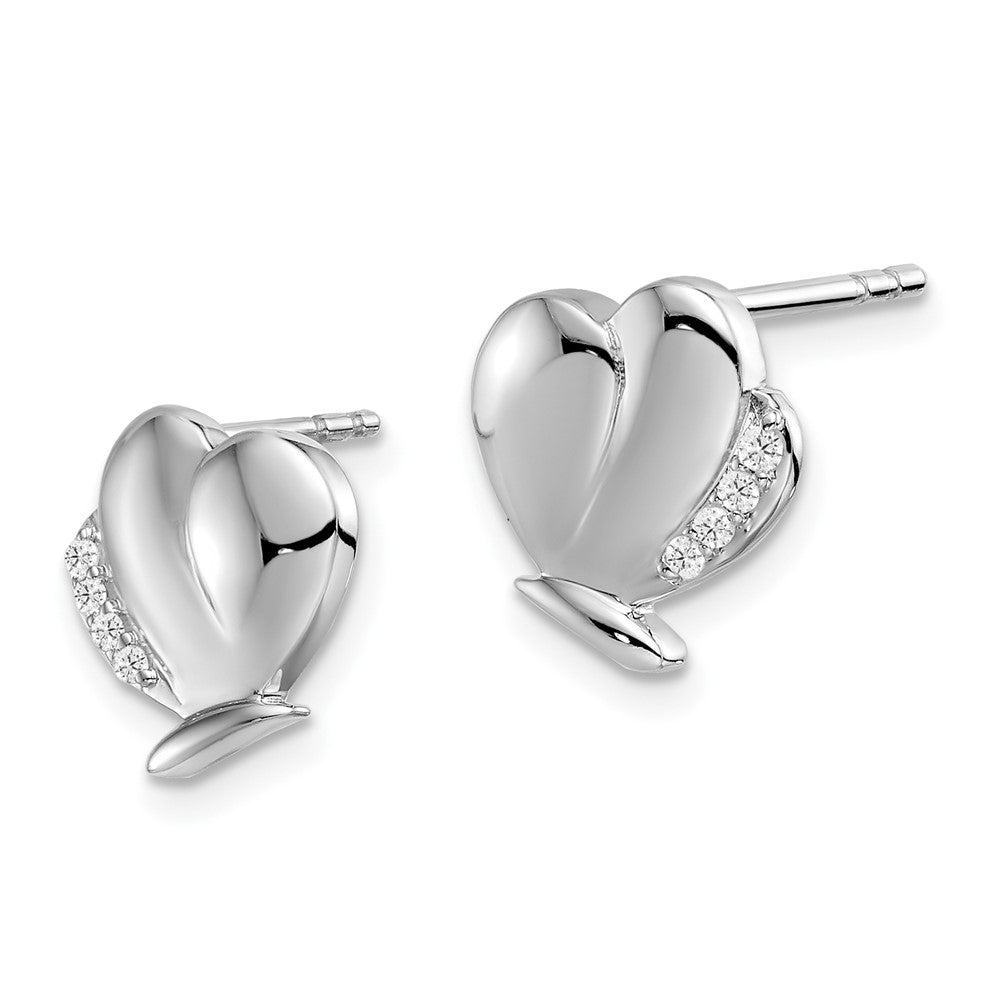 Sterlingsilber Weiß Eis Rhodiniert Diamant Schmetterling Ohrstecker