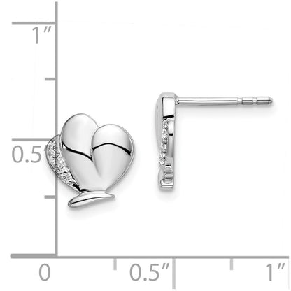 Sterlingsilber Weiß Eis Rhodiniert Diamant Schmetterling Ohrstecker