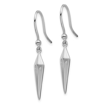 Sterlingsilber Weiß Eis Rhodiniert Diamant Hirte Haken Ohrhänger