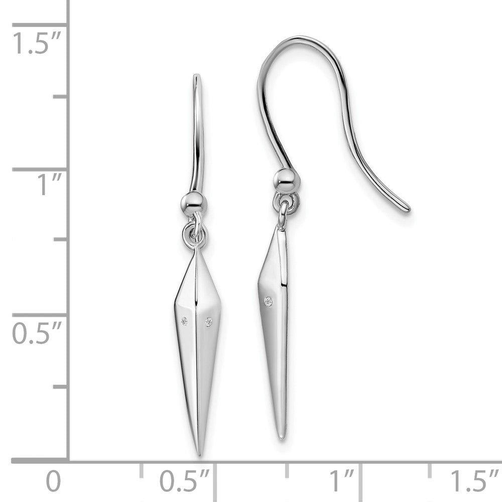 Sterlingsilber Weiß Eis Rhodiniert Diamant Hirte Haken Ohrhänger