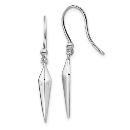 Sterlingsilber Weiß Eis Rhodiniert Diamant Hirte Haken Ohrhänger