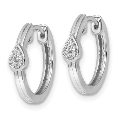 Sterlingsilber Weiß Eis Rhodiniert Diamant Tropfen Klappbar Creolen