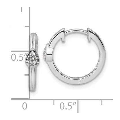 Sterlingsilber Weiß Eis Rhodiniert Diamant Tropfen Klappbar Creolen