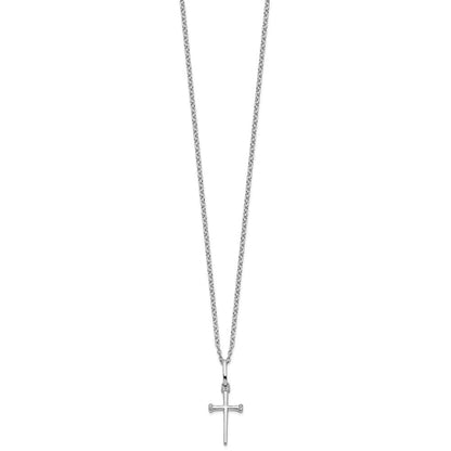 Sterlingsilber Weiß Eis Rhodiniert Diamant Kreuz Halskette