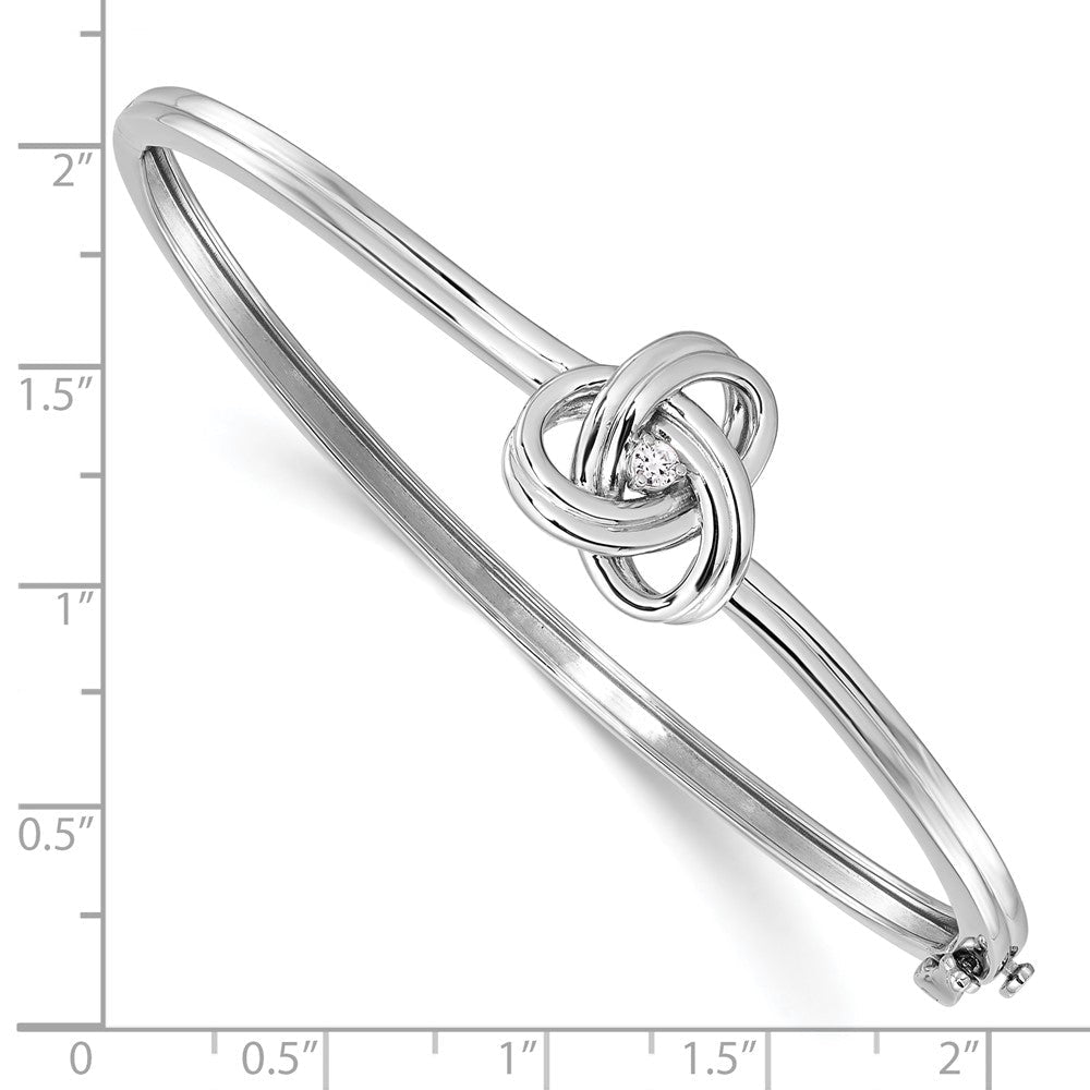 Sterlingsilber Weiß Eis Rhodiniert Diamant Liebe Knoten Klappbar Armreif