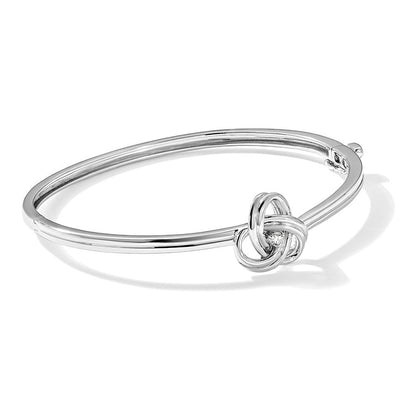 Sterlingsilber Weiß Eis Rhodiniert Diamant Liebe Knoten Klappbar Armreif