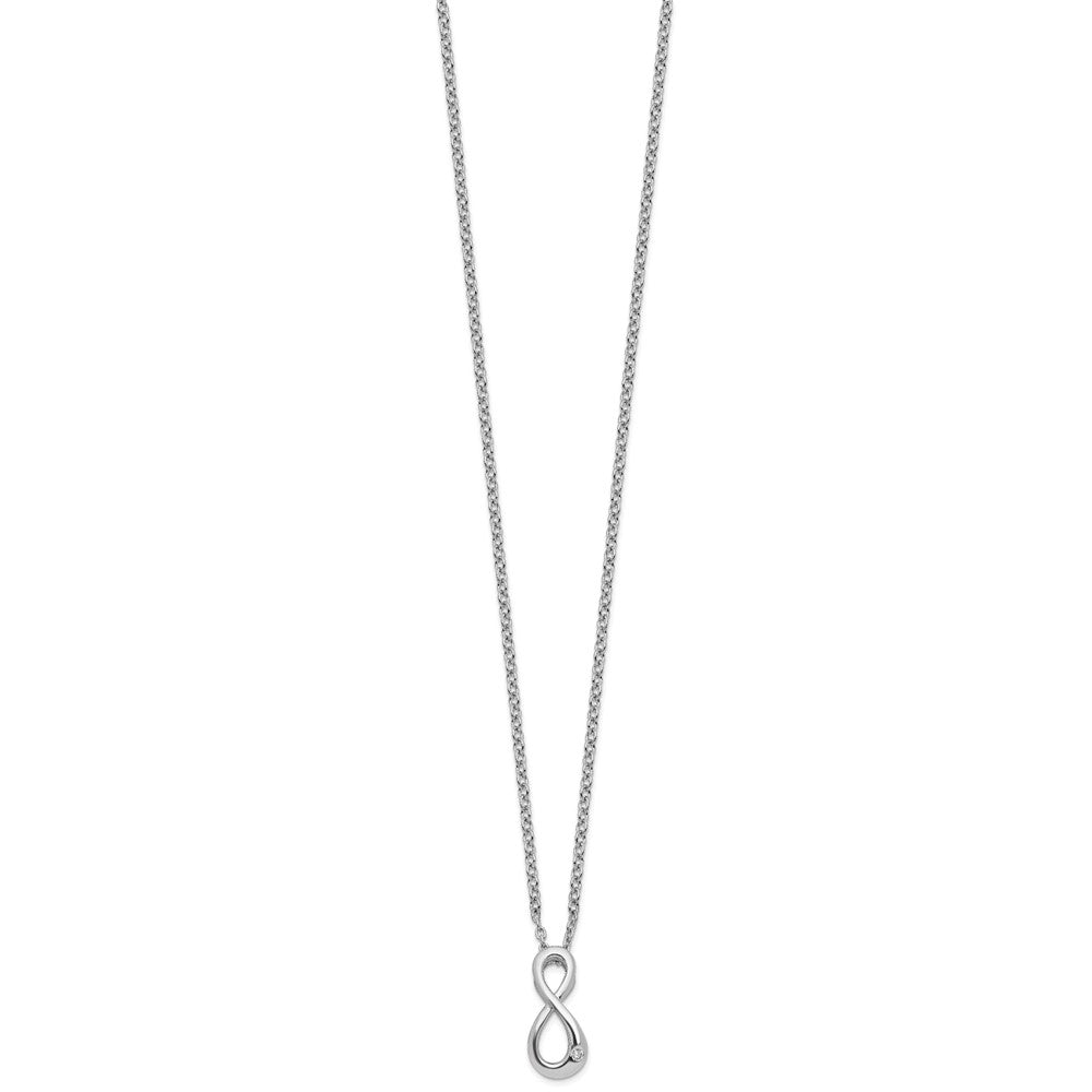 Sterlingsilber Weiß Eis Rhodiniert Diamant Unendlichkeit Symbol Halskette