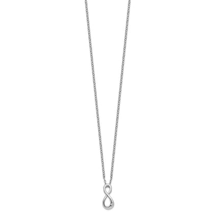 Sterlingsilber Weiß Eis Rhodiniert Diamant Unendlichkeit Symbol Halskette