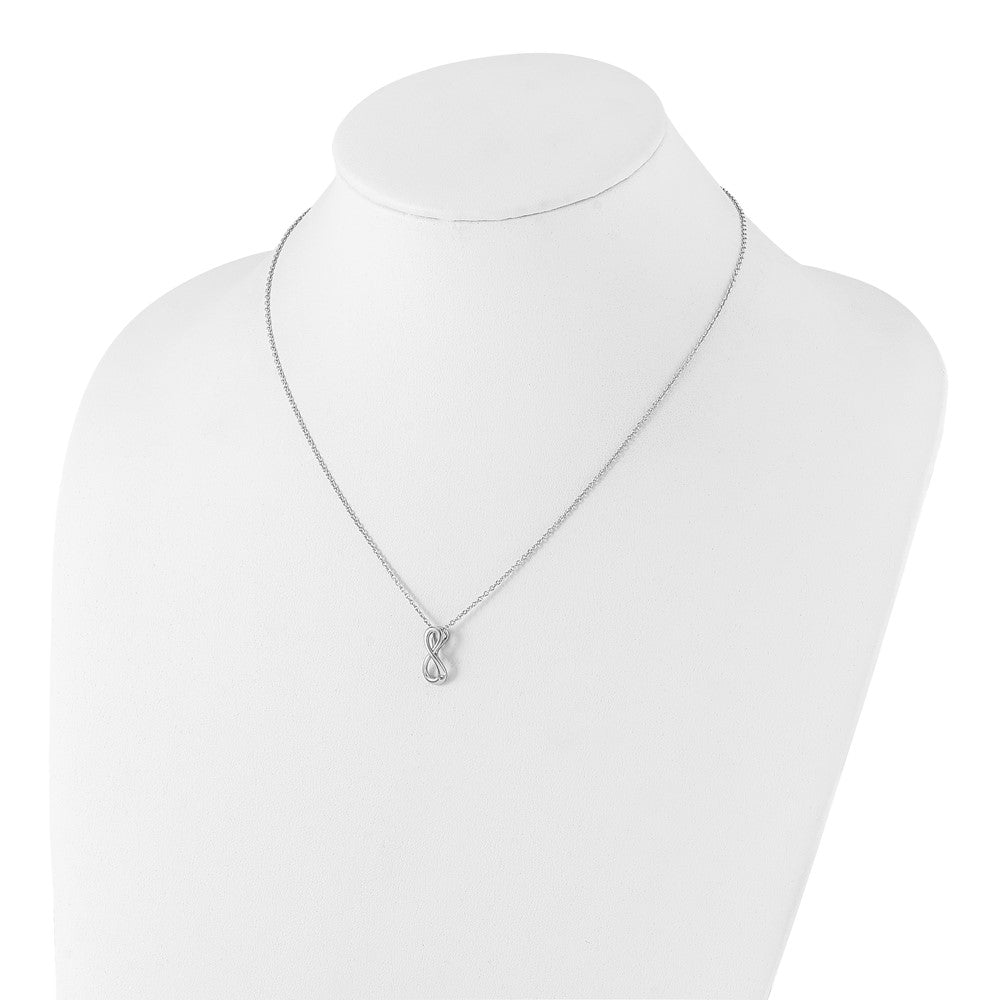 Sterlingsilber Weiß Eis Rhodiniert Diamant Unendlichkeit Symbol Halskette
