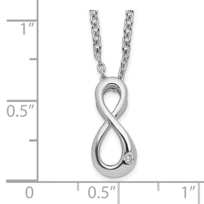 Sterlingsilber Weiß Eis Rhodiniert Diamant Unendlichkeit Symbol Halskette